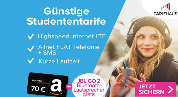 LTE Handytarife bei Tarifhaus: Für Studenten kostenlos